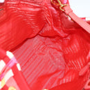 PRADA Hand Bag Nylon 2way Red Gold Auth 164691-22