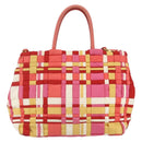PRADA Hand Bag Nylon 2way Red Gold Auth 164691-2