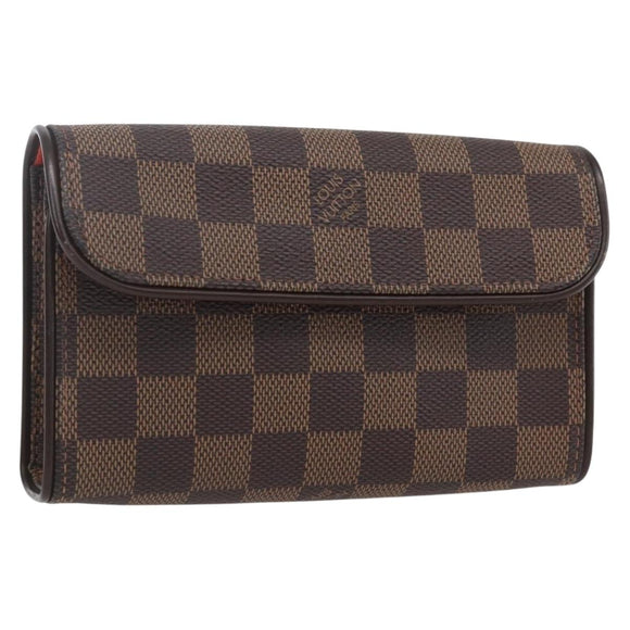 LOUIS VUITTON Damier Ebene Pochette Florentine Waist bag N51856 LV Auth 164702