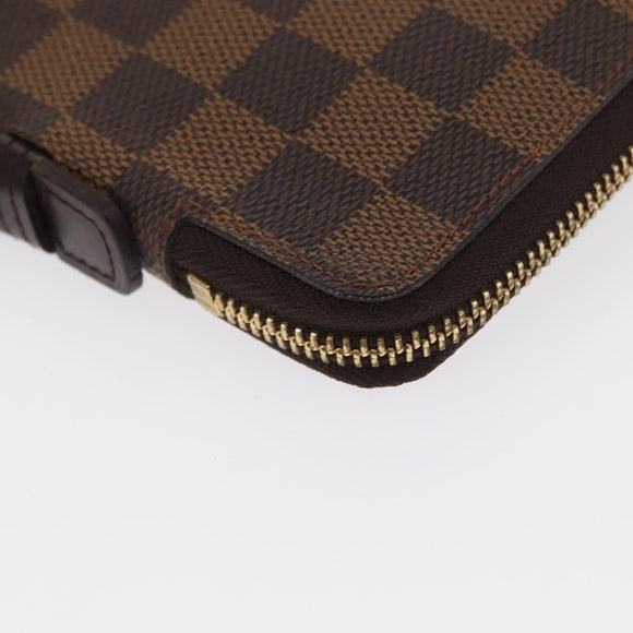LOUIS VUITTON Damier Ebene Zippy Organizer Long Wallet N60003 LV Auth 164703V