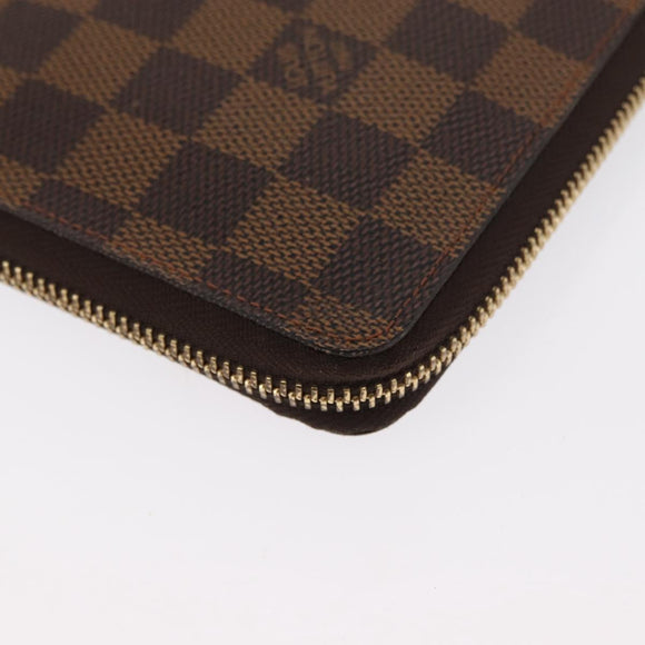 LOUIS VUITTON Damier Ebene Zippy Organizer Geldbörse N60003 LV Auth 164703V