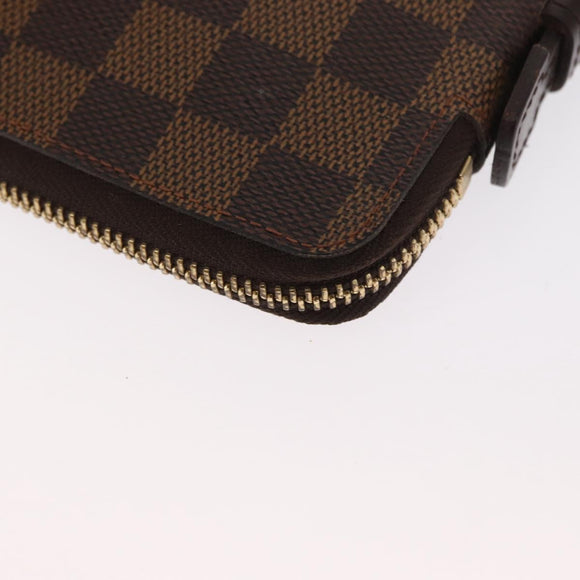 LOUIS VUITTON Damier Ebene Zippy Organizer Geldbörse N60003 LV Auth 164703V