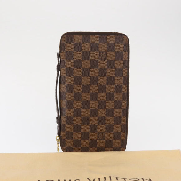 LOUIS VUITTON Damier Ebene Zippy Organizer Geldbörse N60003 LV Auth 164703V