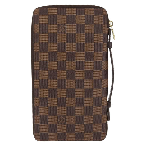 LOUIS VUITTON Damier Ebene Zippy Organizer Geldbörse N60003 LV Auth 164703V