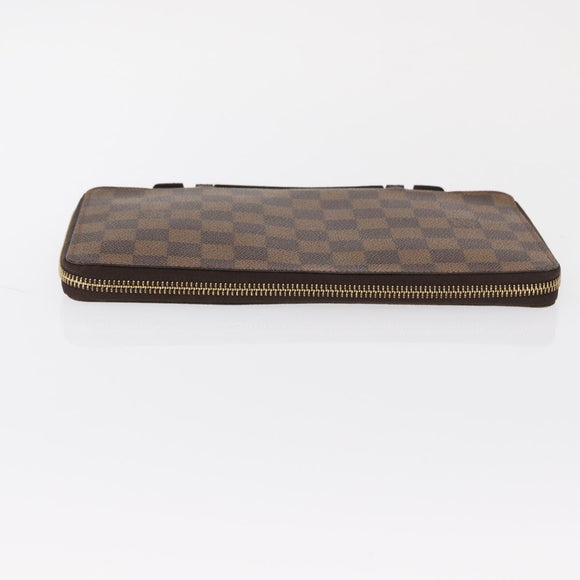 LOUIS VUITTON Damier Ebene Zippy Organizer Long Wallet N60003 LV Auth 164703V
