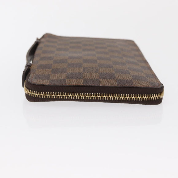 LOUIS VUITTON Damier Ebene Zippy Organizer Geldbörse N60003 LV Auth 164703V