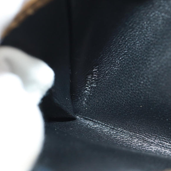 LOEWE Anagram Compact Wallet Leather Gold Silver Auth 164706V