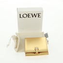 LOEWE Anagram Compact Wallet Leather Gold Silver Auth 164706V-12