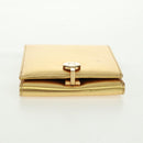 LOEWE Anagram Compact Wallet Leather Gold Silver Auth 164706V-5