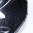 CHANEL Cambon Line Matelasse Tote Bag Leather Black Silver CC Auth 164709SM-22