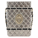 CHANEL Chain Neck Card Case metal Silver tone CC Auth 164711SM-13