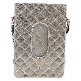 CHANEL Chain Neck Card Case metal Silver tone CC Auth 164711SM - 0