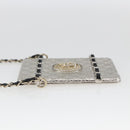 CHANEL Chain Neck Card Case metal Silver tone CC Auth 164711SM-3