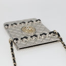 CHANEL Chain Neck Card Case metal Silver tone CC Auth 164711SM-6