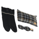 LOUIS VUITTON Travel Set Eye Mask Cushion Wool 3 Set Gray R99136 Auth 164714-1