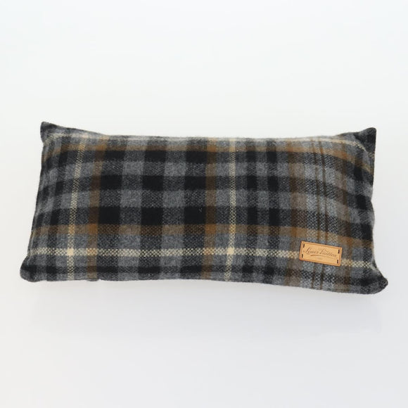LOUIS VUITTON Travel Set Eye Mask Cushion Wool 3 Set Gray R99136 Auth 164714