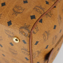 MCM Vicetos Logogram Boston Bag PVC Leather Brown Gold Auth 164740-9