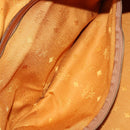 MCM Vicetos Logogram Boston Bag PVC Leather Brown Gold Auth 164740-21