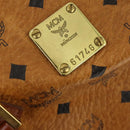 MCM Vicetos Logogram Boston Bag PVC Leather Brown Gold Auth 164740-12