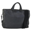 BOTTEGA VENETA INTRECCIATO Hand Bag Leather 2way Black Auth 164741-1