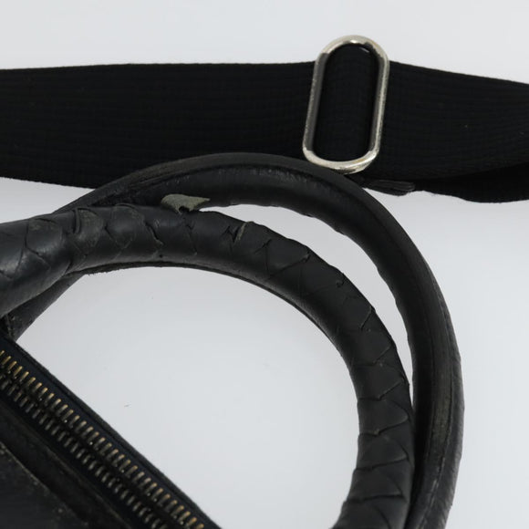 BOTTEGA VENETA INTRECCIATO Hand Bag Leather 2way Black Auth 164741