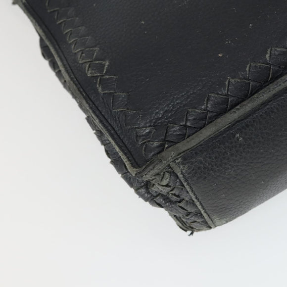 BOTTEGA VENETA INTRECCIATO Hand Bag Leather 2way Black Auth 164741
