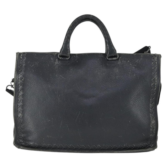 BOTTEGA VENETA INTRECCIATO Hand Bag Leather 2way Black Auth 164741