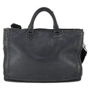 BOTTEGA VENETA INTRECCIATO Hand Bag Leather 2way Black Auth 164741-2
