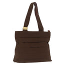 Salvatore Ferragamo Tote Bag Canvas Brown Gold Auth 164746-1