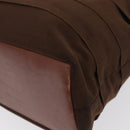 Salvatore Ferragamo Tote Bag Canvas Brown Gold Auth 164746-11