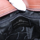 Salvatore Ferragamo Tote Bag Canvas Brown Gold Auth 164746-16