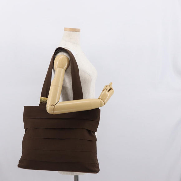 Salvatore Ferragamo Tote Bag Canvas Brown Gold Auth 164746