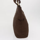 Salvatore Ferragamo Tote Bag Canvas Brown Gold Auth 164746-5