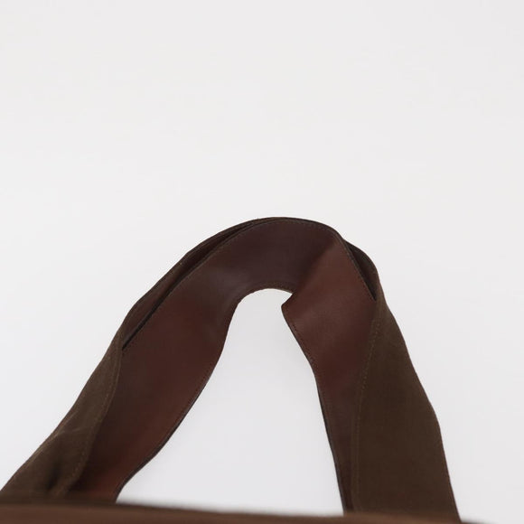 Salvatore Ferragamo Tote Bag Canvas Brown Gold Auth 164746