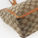GUCCI GG Canvas Tote Bag Beige Gold 146247 Auth 164750-16