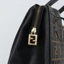 FENDI Zucca Canvas Hand Bag Black Brown Auth 164751-14