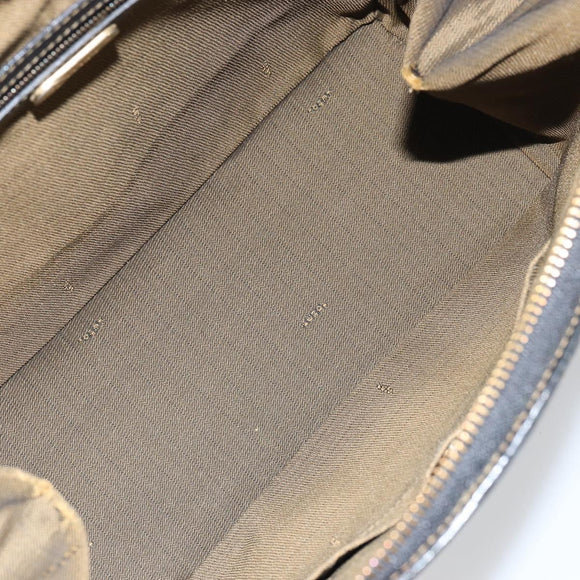 FENDI Zucca Canvas Hand Bag Black Brown Auth 164751