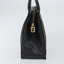 FENDI Zucca Canvas Hand Bag Black Brown Auth 164751-4
