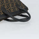 FENDI Zucca Canvas Hand Bag Black Brown Auth 164751-7