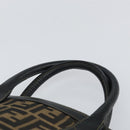 FENDI Zucca Canvas Hand Bag Black Brown Auth 164751-8