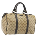 GUCCI GG Crystal Boston Bag Beige Gold 265697 Auth 164756-1