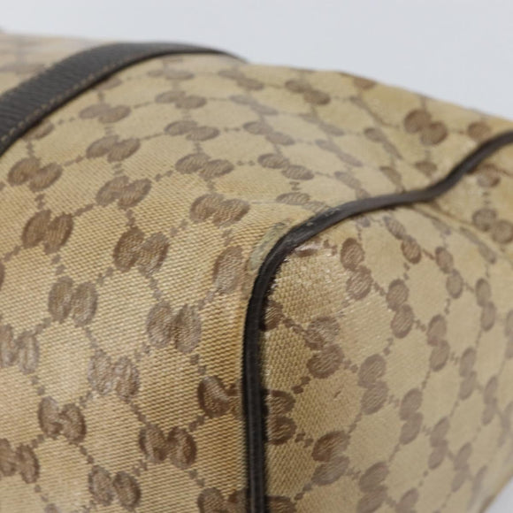 GUCCI GG Crystal Boston Bag Beige Gold 265697 Auth 164756