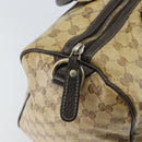 GUCCI GG Crystal Boston Bag Beige Gold 265697 Auth 164756-15