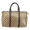 GUCCI GG Crystal Boston Bag Beige Gold 265697 Auth 164756-3