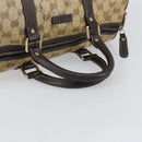 GUCCI GG Crystal Boston Bag Beige Gold 265697 Auth 164756-7