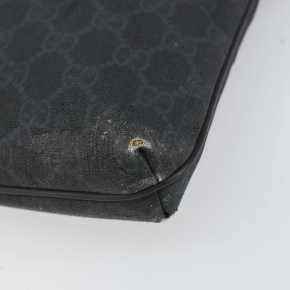GUCCI GG Supreme Shoulder Bag PVC Black 387514 Auth 164758