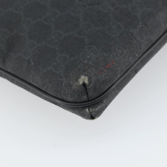 GUCCI GG Supreme Shoulder Bag PVC Black 387514 Auth 164758