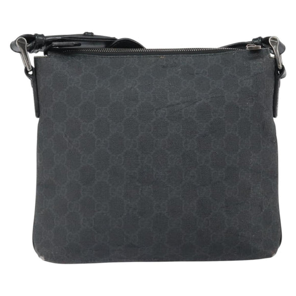 GUCCI GG Supreme Shoulder Bag PVC Black 387514 Auth 164758