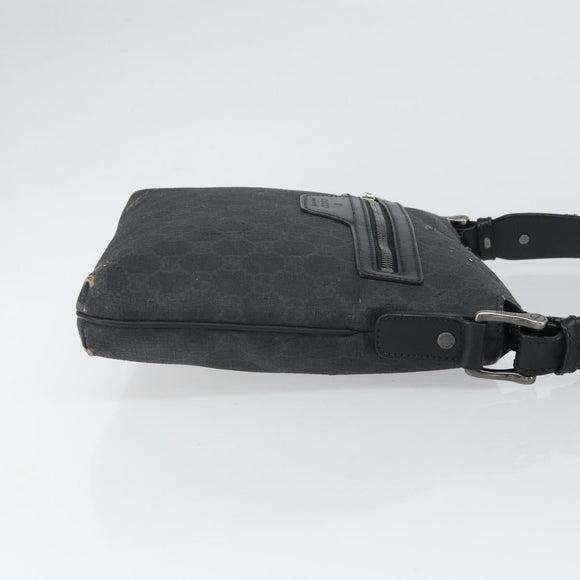 GUCCI GG Supreme Shoulder Bag PVC Black 387514 Auth 164758