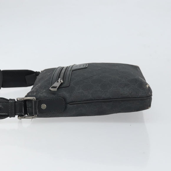 GUCCI GG Supreme Shoulder Bag PVC Black 387514 Auth 164758